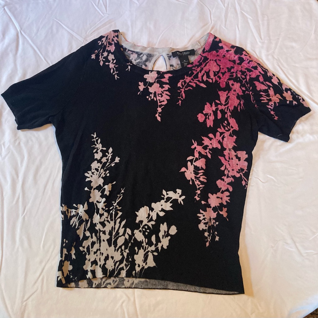 Nine West Black Floral Top
